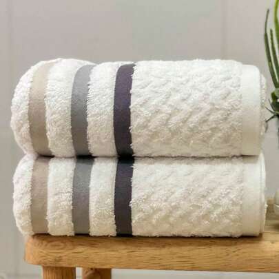 Toalha Banhão Trento Chevron 80x150 Branco