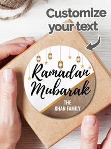 Etiquetas adhesivas personalizadas con texto para Festival Kareem, etiquetas redondas para fiestas de festival, regalos, tarjetas de felicitación, sobres, dulces, fiestas de cumpleaños y graduación