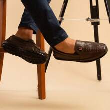 Men's Genuine Leather Moccasins For Everyday Use - 103 咖啡 - 查看 1
