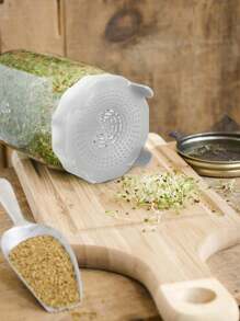 1pc ABS Sprouting Jar, Clear Sprouting Bottle For Growing Bean sprout - Dark Green - View 2