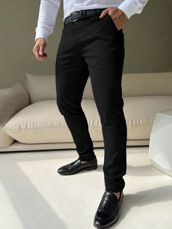 Ultra-Thin Suit Pants Men Breathable Soft Straight Casual Trousers Loose Simple Male