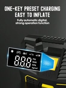 CARSUN 便携式车载空气压缩机 - 汽车配件，全新 22 缸可充电电动气泵，带数字压力表和自动充气停止功能，多功能无绳轮胎充气机，适用于汽车轮胎、自行车、摩托车和气球，节日礼物