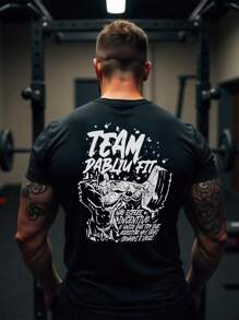 Gym, inspirierende Zitate, Herren T-Shirt, schwarzer Rundhalsausschnitt Kurzarm, Training, Aktivbekleidung für Laufen und Gym, Gym Kleidung, leichte Aktivbekleidung, bequeme Sportbekleidung, locker geschnittene Sportbekleidung