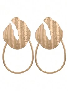 ACEHLN Textured Metal Stud Earrings - View 1