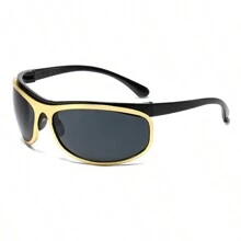 Gafas de moda con montura completa, de estilo trendy de los 90s y Y2K, para hombres y mujeres, gafas de rave party con forma oval cool - Multicolor - Ver 8