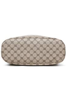 Women Geometric Pattern Leather Soft Sling Bag, Middle-Aged Shoulder Bag, Spring And Autumn New Style - Khaki - View 9