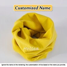 [Customized Product] 1pc Children Snood, Elastic Turtleneck Scarf, Colorful Soft Windproof Warm Scarf For Outdoor Activities, Customized Embroidered Name, & New Year Holiday Gift