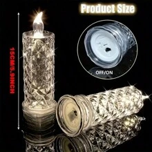 AMILL 3/6/9pcs LED Cylindrical Flameless Candle Lights, Battery-Powered Imitation Crystal Rose Shadow Night Lights, Suitable For Valentine's Day, Weddings, Banquets, Parties, Holloween Christmas And Holiday Decorations. - ánh sáng trắng ấm áp - Xem 8