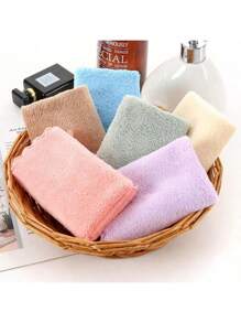 1 Pack Of Mixed Colors (Pink, Gray, Green, Blue, Purple, Lake Blue) Coral Velvet Solid Color Cut Edge Face Wash Towel Soft Absorbent Hand Towel Household Breathable Towel, Household Multifunctional Towel, Highly Absorbent Towel (4 Sizes Available 35*75, 50*100, 70*140, 100*150)