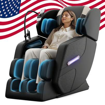 BILITOK Massage Chair With Zero Gravity, Massage Chair Recliner With Heating, Full Body Airbags, 6 Fixed Rollers, Touch Screen, Bluetooth Speaker, Foot Roller