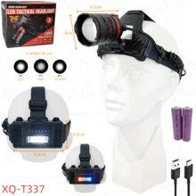 AGUILAMEX Headlamp, Rechargeable Head Lamp - Black - View 6