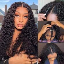 200% Density Deep Wave V Part Wig Human Hair No Leave Out Brazilian Glueless Curly Wave Upgrade U Part V Part Wigs For Women Human Hair Natural Color Curly Human Hair For Women Unprocessed Brazilian Virgin Glueless Human Hair V Part Wig Straight Human Hair Wigs Natural Color 22-28 Inches Water Wave Wig