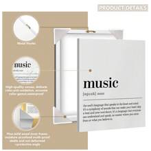 1件装裱帆布墙画，音乐定义可打印艺术品，音乐语录数字艺术，音乐可打印语录，音乐定义，音乐爱好者，文字海报，墙面艺术礼物，生日毕业 - 彩色 - 查看 4