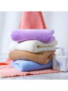 1 Pack Of Mixed Colors (Pink, Gray, Green, Blue, Purple, Lake Blue) Coral Velvet Solid Color Cut Edge Face Wash Towel Soft Absorbent Hand Towel Household Breathable Towel, Household Multifunctional Towel, Highly Absorbent Towel (4 Sizes Available 35*75, 50*100, 70*140, 100*150)