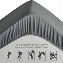 Fitted sheet 140x200cm, 160x200cm, 180x200cm, 200x220cm single color smooth soft and delicate