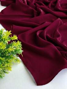 1pc Plain Pleated Chiffon Scarf, Women's Daily Headscarf, Women's Dress Accessory - Solid Color - View 20