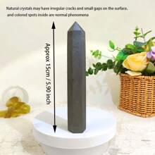 15 厘米天然水晶 Schungite 黑色 Shungite 塔能量石英灵气石穴位魔杖用于治疗家居装饰冥想巫婆 - Shungite Tower - 查看 2