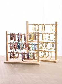 Soporte de madera para exhibir joyas, organizador de accesorios para collares, coleteros, pulseras, accesorio de mostrador - Registro amarillo - Ver 1