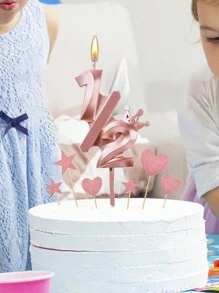 1/2 Birthday Party Crown Rose Gold Numeral Candle For Cake Topper - Rose Gold - View 4