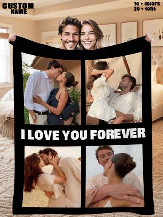 1pc Custom Printed Fleece Blanket, Personalized Funny Blanket, Comfortable Blanket, Family Gift, Wedding Gift, Birthday Gift, Mother's Day Gift, Father's Day Gift, Gift For Her, Gift For Mom/Dad, Gift For Friends,Durable,Breathable,Lightweight,Washable,Funny,Cute,Love,Soft,Comfortable,Elegant,Simple,Custom,Personalized,Unique,Ideal Gifts For Him,Ideal Gifts For Her,Him,Her,Boyfriend,Girlfriend,Dad,Mom,Family,Friends,For Anniversaries,For Mother's Day,For Birthdays,For Valentine's Day,For Graduation,For Father's Day,For Weddings,For Housewarming,Sofa,Bed,Car,Tea Room,Bedroom,Bathroom,Living Room,Dining Room,Customized Throws