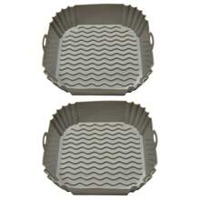 Van vierkante siliconen airfryervoering, geschikt voor 4-7 liter, 8-inch siliconen airfryervoeringpot, voedselveiligheid airfryer ovenaccessoires, vervangers voor bakpapier, herbruikbare airfryer siliconenvoering, keukengadgets en keukenbenodigdheden