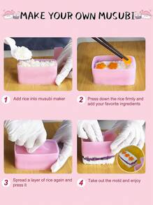 1pc/3pcs/4pcs Musubi Mold,Rice Spoon,Musubi Maker Press,Musubi Maker Press Mold, Onigiri Mold Sushi Rice Maker, Musubi Luncheon Meat Rice Rice Ball Mold,Musubi Press Mold,Non-Stick Onigiri Mold Maker Sushi Press Mold For Musubi Home DIY,Lunch Bento,DIY Sushi Making Mold,Suitable For You To Make Musubi, Sushi, Onigiri, Sushi Rice Cake And More,Kitchen Tool - Multicolor - View 6