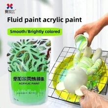 XIAJIAER 1000ML 丙烯酸流体艺术颜料，24 种颜色 - 适合 DIY 流体绘画、玩偶、工艺品、节日派对、复活节、圣诞节装饰品、艺术家、画家和艺术学生绘画的艺术用品