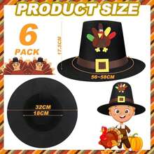 Felt Pilgrim Hat With Buckle Cute Thanksgiving Party Hat For Adult Holiday Cosplay Costume Props Accessory - Multicolor - View 4