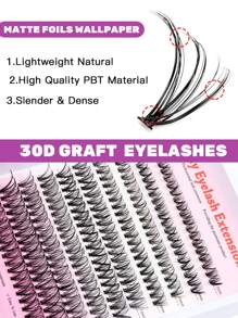 200 pestañas en racimos individuales de 30P, 40P, 50P, 60P, cruradas y suaves para extensión de pestañas DIY, uso diario, banda delgada y pestañas postizas naturales