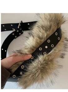 2025早春蓬松腰带，小众美式性感风蓬松毛茸茸腰带，轻盈时尚腰带，D.I.A腰带，Y2K千禧年腰带，情人节礼物秋季，秋季，万圣节 - 彩色 - 查看 4