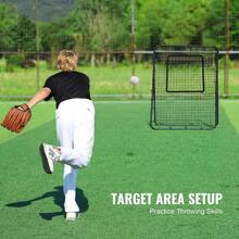 Baseball And Softball Rebound Net, 2 In 1 Left And Right Pitch Trainer, 3 Way Baseball PitchBack Baseball Pitch Rebound Trainer Nest, Rebound Net For Fielding/Throwing Practice 4&5 Adjustable Angles - 4 Adjustable Angles 4 X 6 Feet - View 4