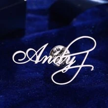 1pc Personalized Stainless Steel Custom Name Letter Brooch, Initials Brooch Pin, Women's Fashion Accessories For Clothing, Perfect Gift For Women