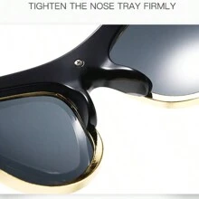 Gafas de moda con montura completa, de estilo trendy de los 90s y Y2K, para hombres y mujeres, gafas de rave party con forma oval cool - Multicolor - Ver 4