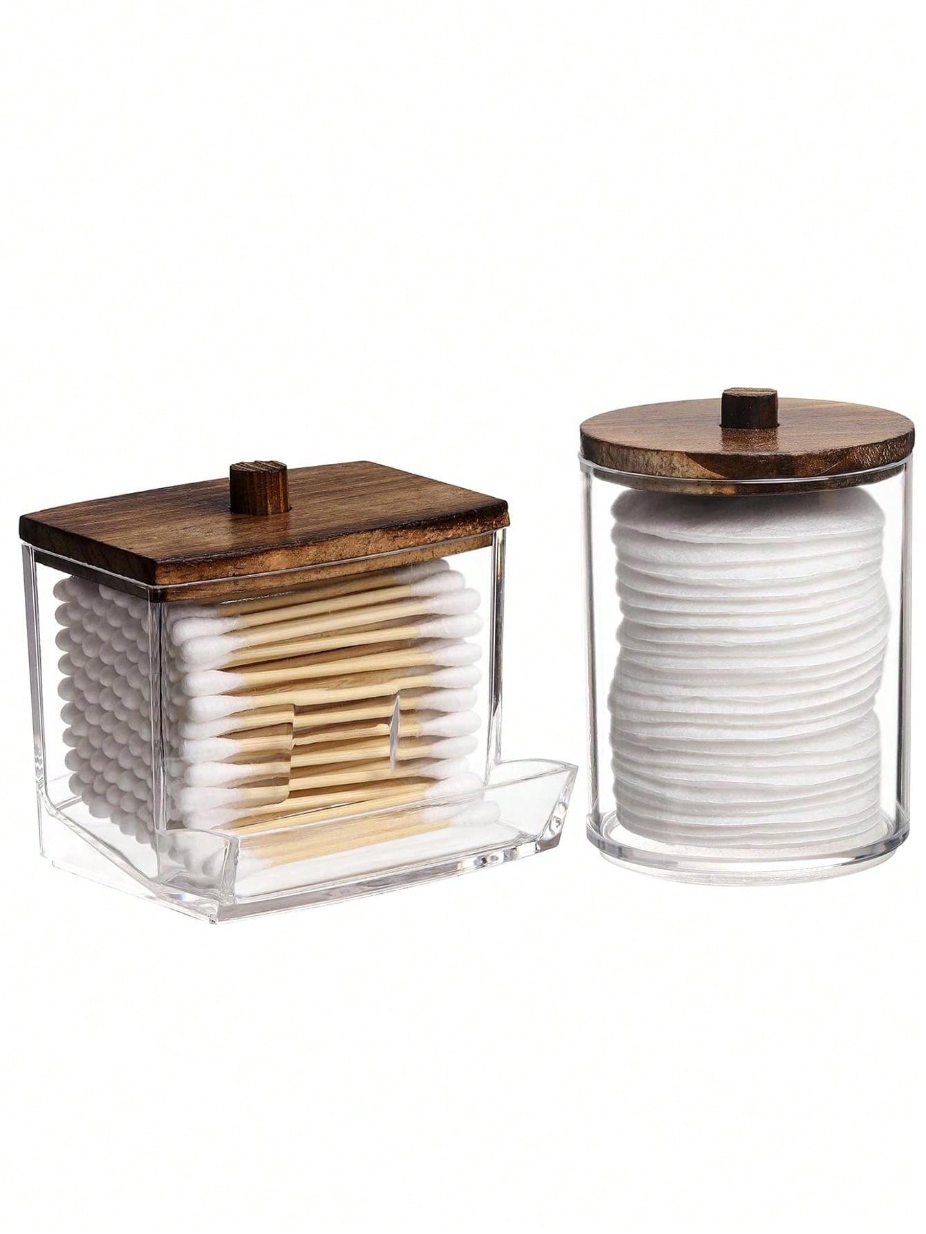3M Qtips Bathroom Containers With Lids, 3 Different Lids, 10/7 Ounce ...