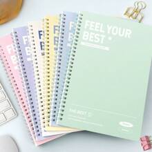 6 Cuadernos espirales: Tonos pastel minimalistas, citas inspiradoras, páginas rayadas, esenciales para tomar notas en clase, fáciles de pasar las páginas, artículos imprescindibles para el aula