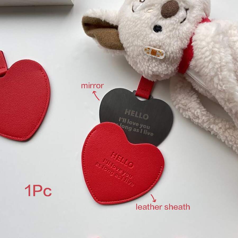 1pc Metal Ultra-Thin Mini Makeup Mirror Portable Stainless Steel Compact Pocket Hand Personalized Beauty Cosmetic Mirrors Gift Birthday Gift (Different Batches May Have Randomness In Some Areas Of The Product, But It Does Not Affect The Use Of The Product.)