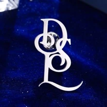 1pc Personalized Stainless Steel Custom Name Letter Brooch, Initials Brooch Pin, Women's Fashion Accessories For Clothing, Perfect Gift For Women