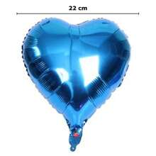 10 Balão Coração Metalizado 22cm 10 Polegadas - Azul Escuro - Visão 2