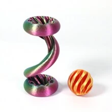 1 pieza Juguete de descompresión de espiral impreso en 3D, decoración de degradado de color, decoración de rotación de varios ángulos, adecuado para escritorio de oficina, alivio del estrés, decoración de escritorio, decoración del hogar, regalo pequeño y hermoso, regalo de cumpleaños, regalo del Día de San Valentín