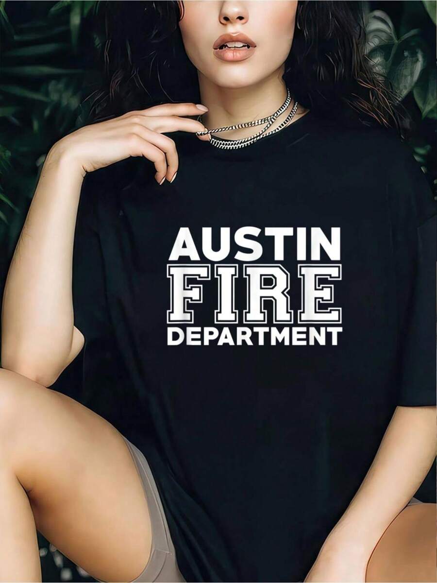 City Of Austin Fire Rescue Texas Firefighter Duty T-Shirt - Black - View 1