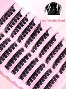 140 piezas Kit de extensión de pestañas estilo C con curva dramática de 8-16MM de longitud mixta. Incluye pestañas individuales, en grupos y en forma de mariposa para crear un aspecto natural y esponjoso. Contiene pegamento DIY, removedor de pegamento y pinzas para aplicación en casa. (Pestañas inferiores 100D) - Negro - Ver 3