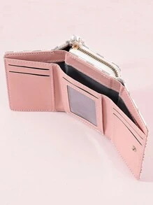 Ví nữ thời trang mới Retro nhiều ngăn đựng thẻ thiết kế chữ cái gấp ba khóa kéo phong cách Hàn Quốc túi đựng tiền xu nhỏ cho nữ ví ví ví nhỏ - trắng - Xem 6