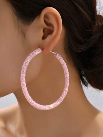 1 Pair Minimalist Fashion Exaggerated Hoop Earrings