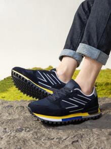 Men's Casual Shoes, Yellow Anti-Slip Breathable Formal Low-Top Casual Sports Shoes, Gray Minimalist Fashion Sports Shoes, Tennis Shoes, Rubber Shoes