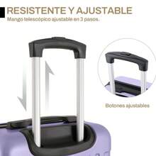Maleta de viaje rígida de 20 pulgadas para llevar a bordo, equipaje de mano con 4 ruedas y candado integrado, variedad de colores - Morado - Ver 8