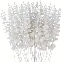 10pcs Artificial Money Tree Leaves, Fake Eucalyptus Stems, Artificial Plants For Home, Wedding, Flower Arrangement, Greenery Decor, Home Floral Decor