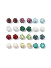 1 Pair 925 Sterling Silver Crystal Ball Stud Earrings, Birthstone Earrings, Low Allergy Gemstone Earrings, Suitable For Daily Wear - Birthstones - View 6