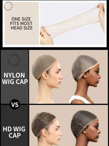 Transparent HD Wig Cap For Women, Stretchy Nylon Wig Cap, Invisible Ultra-Thin Stretchy Stocking Caps For Lace Front Wigs(10/15/20/30/50/100 PC)