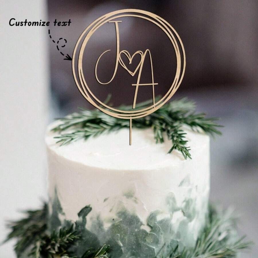 1 Pieza Decoración Personalizada para Pastel con Nombre, Decoración Inicial Personalizada para Pastel de Boda, Decoración para Pastel de Boda, Decoración Personalizada para Pastel en Forma de Corazón, Accesorios de Repostería Únicos para Aniversario y Día de San Valentín, Multifuncional, Duradero, Ornamental, Anti-Moho, Adorable, de Alta Calidad, Lindo, Personalizado, Único, Para Ella, Novia, Familia, Amigos, Hijo, Estudiantes, Trabajadores, Niños, Para Aniversarios, Para Cumpleaños, Para Bodas, Para Graduación, Para Inauguración de Casa, Listo para Brunch, Etiquetas Personalizadas para Pasteles, Ambiente Cálido