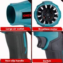 ONEVAN Souffleur Turbo électrique, ventilateur à Jet sans balais, ensemble d'outils de soufflage de poussière portatif pour sèche-voiture violent 200 M/S, 1500 W